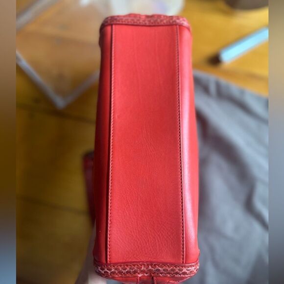 RARE - Bottega Veneta Python and Red leather Cross body bag - Picture 10 of 14